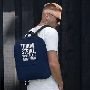 BASEBALL Backpack | THROW STRIKE | BASEBALL QUOTES | SPORTS | POLYESTER | WATER RESISTANT | LAPTOP BAG