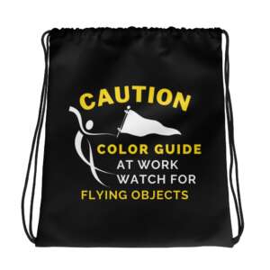 COLOR GUARD Drawstring bag | CAUTION | FLAG SPINNING | AT WORK | BACKPACK | SPORTS STYLE | COTTON HANDLES | CONSUMER BAG