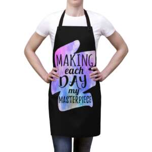 Polyester Optimistic Apron | Typographic Art | Life Quotes | Masterpiece