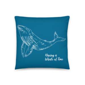 WHALE Basic Pillow | UNDERWATER LIFE | TIME | WHALE GRAPHIC ART | MACHINE WASHABLE | HIDDEN ZIPPER | 3 SIZES AVAILABLE