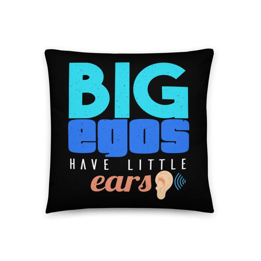 EGO Basic Pillow | EGO QUOTES PILLOW | LITTLE EARS GRAPHIC ART PILLOW | 3 SIZES AVAILABLE | EGOISTIC | LITTLE EARS