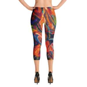 ABSTRACT ART Capri Leggings | PAINT POURING | POURING ART | DIGITAL ART PIECE | POLYESTER SPANDEX | GYM WEAR | SPORTS WEAR