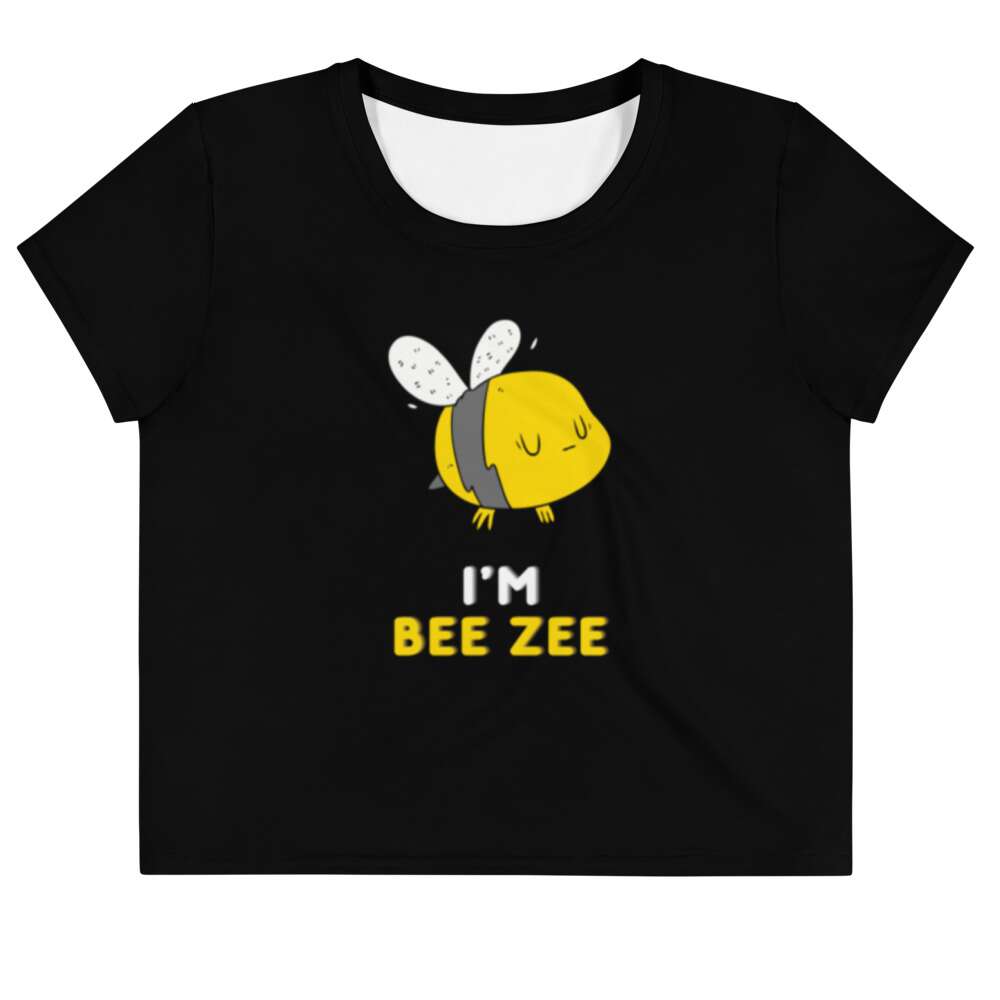 BEE All-Over Print Crop Tee | BUSY | HONEY BEE | SUN FLOWER | BUSY BEE | BEE ZEE | WOMEN WEAR | POLYESTER