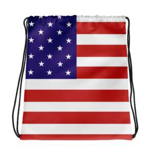 USA DRAWSTRING BAG | USA FLAG | PATRIOT USA BAG | FLAG ART | RED BLUE | AMERICA FLAG