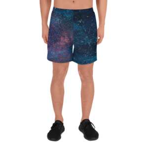 GALAXY Men's Athletic Long Shorts | SPACE | STARS | UNIVERSE | POLYESTER ELASTANE