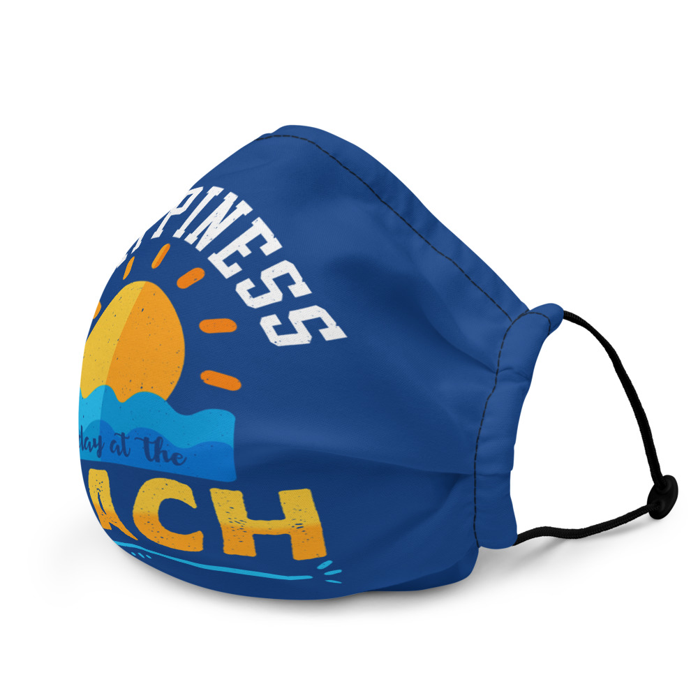 Premium face mask BEACH Flip-Flops | HAPPINESS IS ONE DAY AT A BEACH | SUN | BEACH DAY | SUNNY DAY ON A BEACH | SUMMER AND BEACH | SOFT BEACH MASK | SAND ON BEACH - Image 3