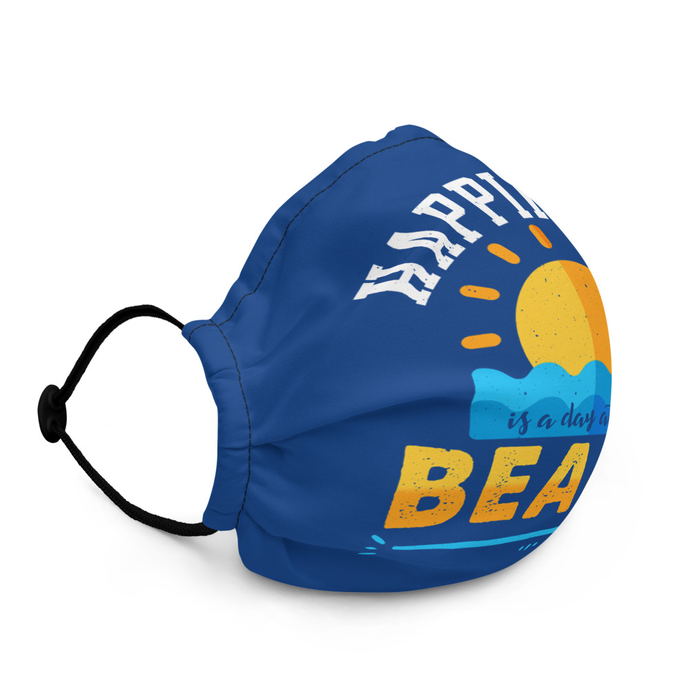Premium face mask BEACH Flip-Flops | HAPPINESS IS ONE DAY AT A BEACH | SUN | BEACH DAY | SUNNY DAY ON A BEACH | SUMMER AND BEACH | SOFT BEACH MASK | SAND ON BEACH - Image 2