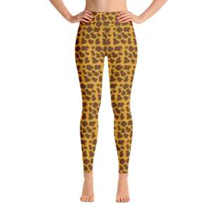 CHEETAH Yoga Leggings | PRINT ON DEMAND LEGGINGS | CHEETAH PRINT YELLOW LEGGINGS | YOGA LEGGINGS | STRETCHABLE | COMFORTABLE | RAISED WAISTBAND LEGGINGS | EXERCISE LEGGINGS