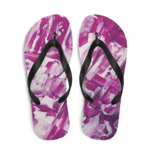 ABSTRACT PINK WHITE Flip-Flops | ABSTRACT EXPRESSIONS | ACRYLIC PAINTING | OIL PAINTING | ART WORK | BEACH WEAR | RUBBER SOLE | COMFY FOOT WEAR