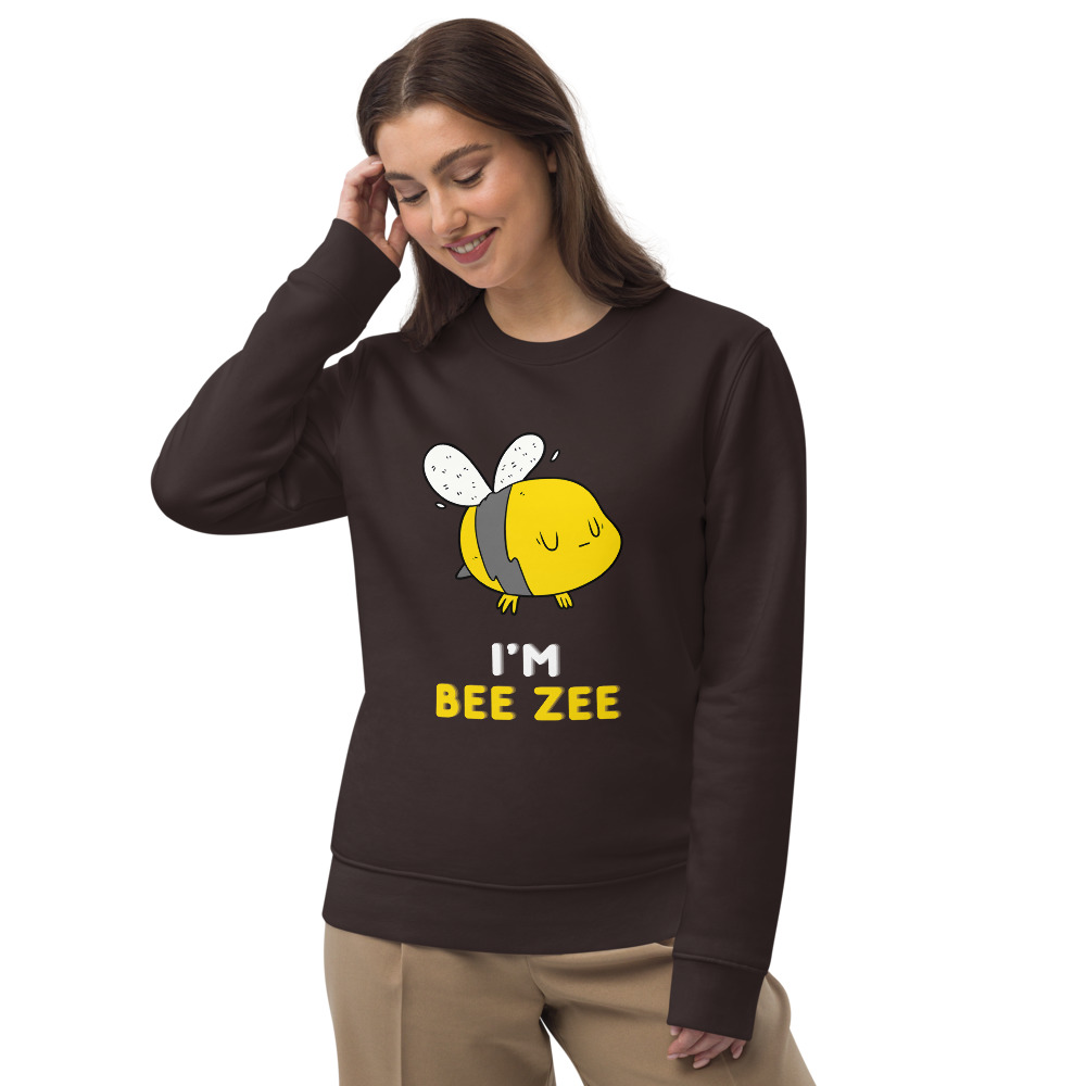 BEE ZEE Unisex eco sweatshirt | BUSY BEE | FUN QUOTES | BEE GRAPHIC ART | RELAXED FIT - Image 2