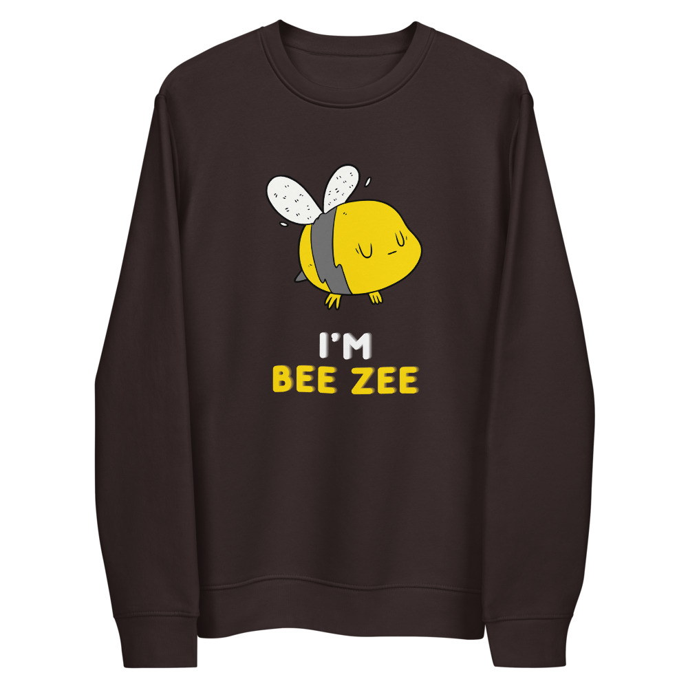 BEE ZEE Unisex eco sweatshirt | BUSY BEE | FUN QUOTES | BEE GRAPHIC ART | RELAXED FIT - Image 4