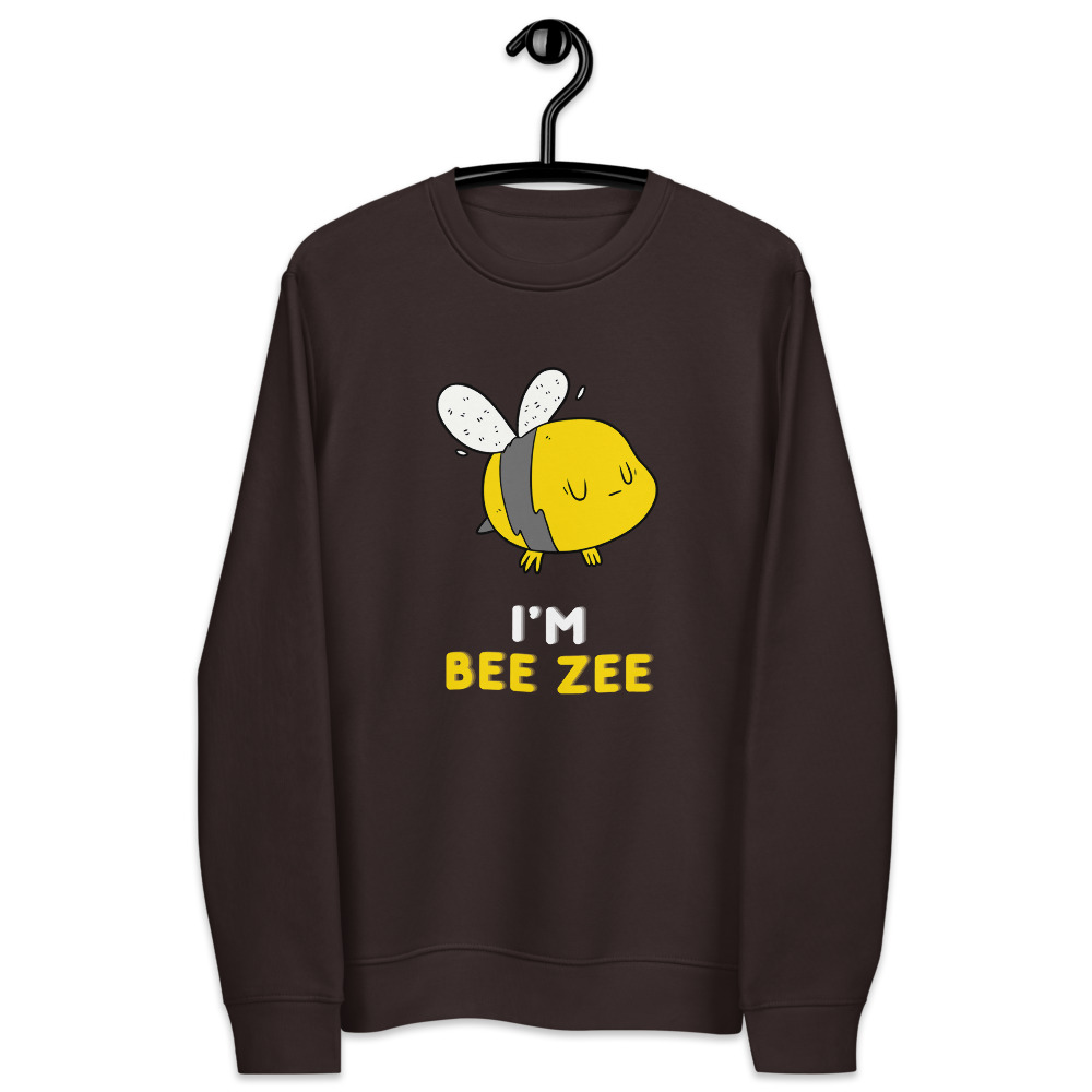 BEE ZEE Unisex eco sweatshirt | BUSY BEE | FUN QUOTES | BEE GRAPHIC ART | RELAXED FIT - Image 5