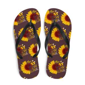 Sunflower Flip-Flops | Floral Pattern | Greenery | Flower Beds | Comfy | Footwear