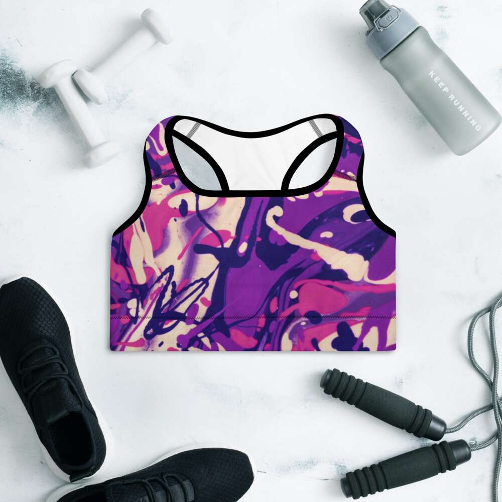 Paint Abstract Padded Sports Bra | Removable Padding | Gym Wear | Sports Wear | Multiple sizes available