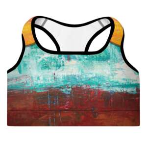 Abstract Pastels Padded Sports Bra