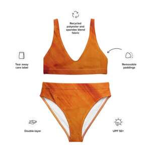 Rust-Red Recycled high-waisted bikini