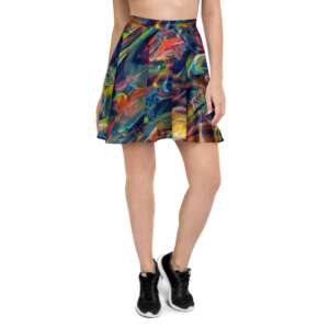 Abstract Paint Bubble Skater Skirt