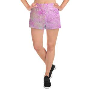 Pink Abstract Artwork Women's Athletic Short Shorts