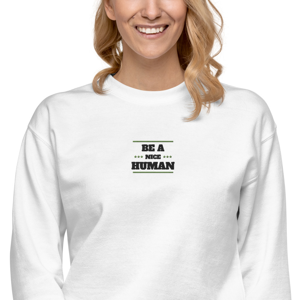 Be a Nice Person Unisex Fleece Pullover | Embroidered | Winter wear | Formal | Casual - Image 4