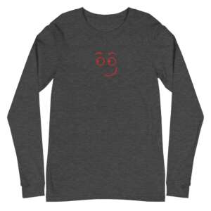 Line Art Smiley Unisex Long Sleeve Tee | Cotton Tee | Casual | Formal | Naughty