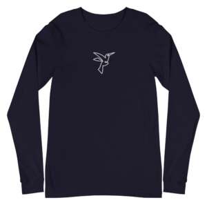 Fly Line Art Unisex Long Sleeve Tee | Fly Away | Casual | Formal | Minimalist Design | Simple